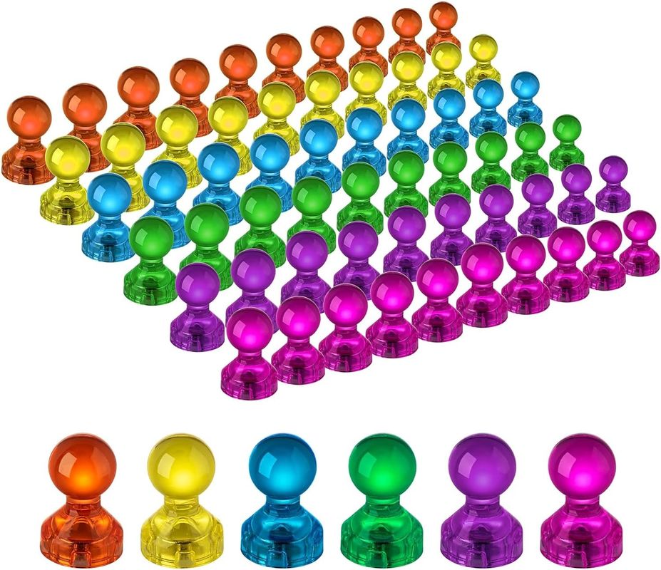 60PCS Colores Fuertes Magnéticos Thumbtacks Magnetos de pizarra para la enseñanza en el aula