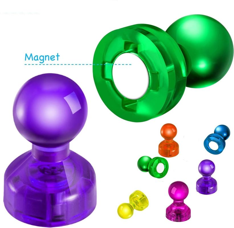 60PCS Colores Fuertes Magnéticos Thumbtacks Magnetos de pizarra para la enseñanza en el aula
