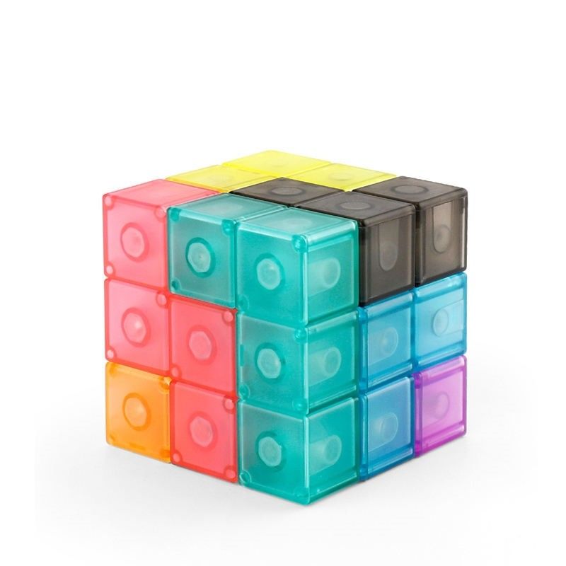Cubo de Rubik magnético 3D Cubo de rompecabezas magnéticos Conjunto de 7 formas múltiples para niños