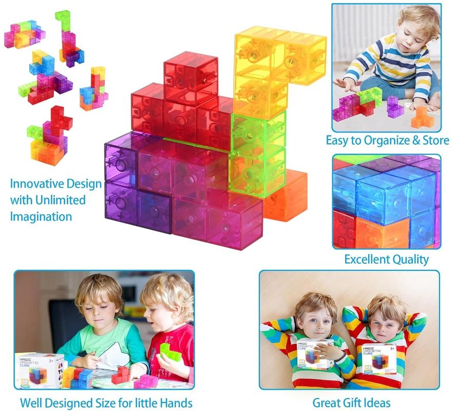 Cubo de Rubik magnético 3D Cubo de rompecabezas magnéticos Conjunto de 7 formas múltiples para niños