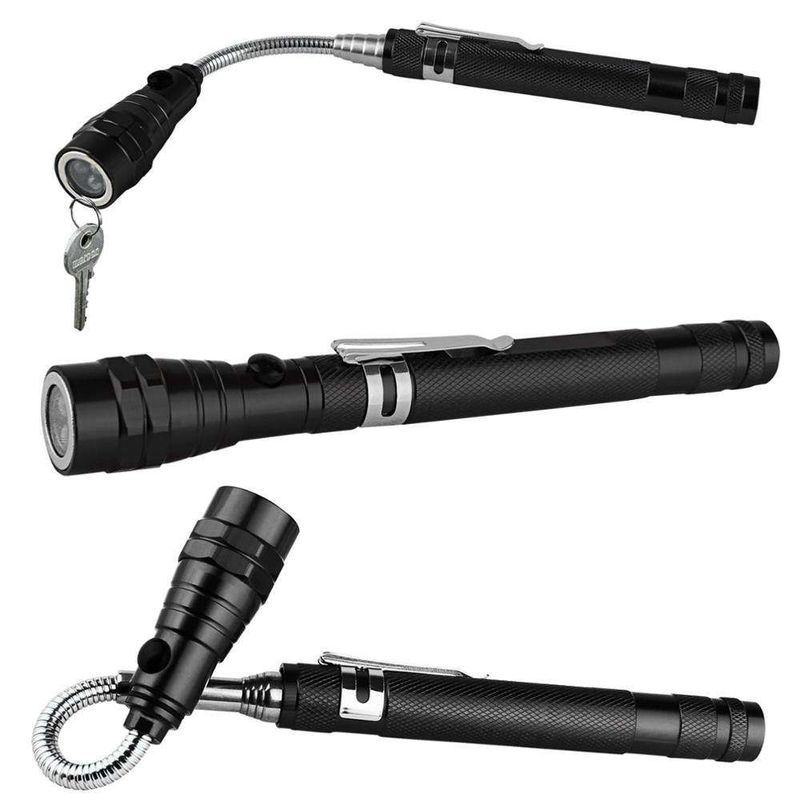3 LED Telescopio de inspección flexible herramienta de recogida magnética multicolor