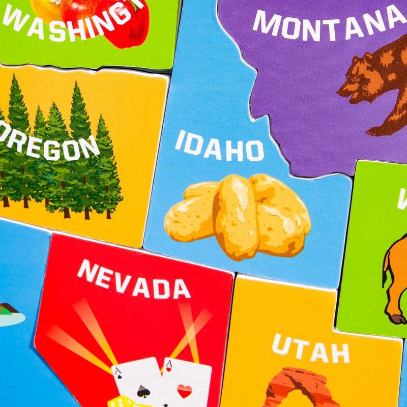 Mapa de los Estados Unidos con 44 piezas magnéticas