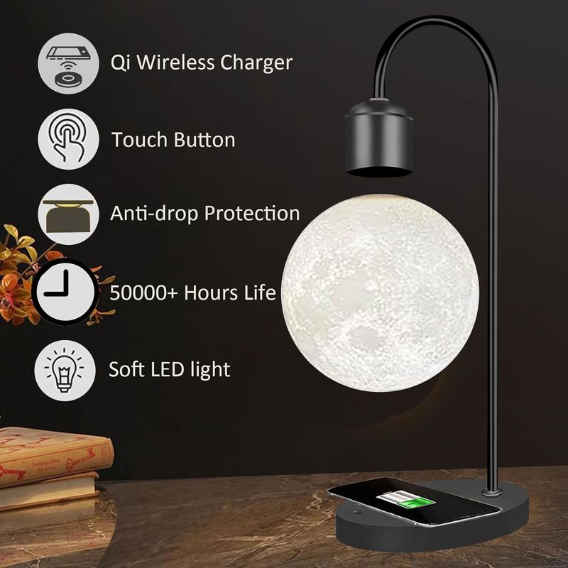 Lámpara lunar levitante magnética de gravedad cero Juguetes flotantes de escritorio para decoración Regalos