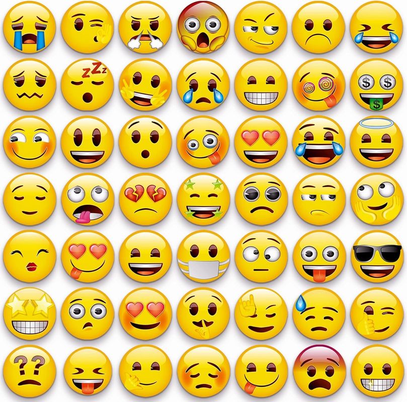 54pcs Emoji lindos Magnetos decorativos para el refrigerador Magnetos de pizarra