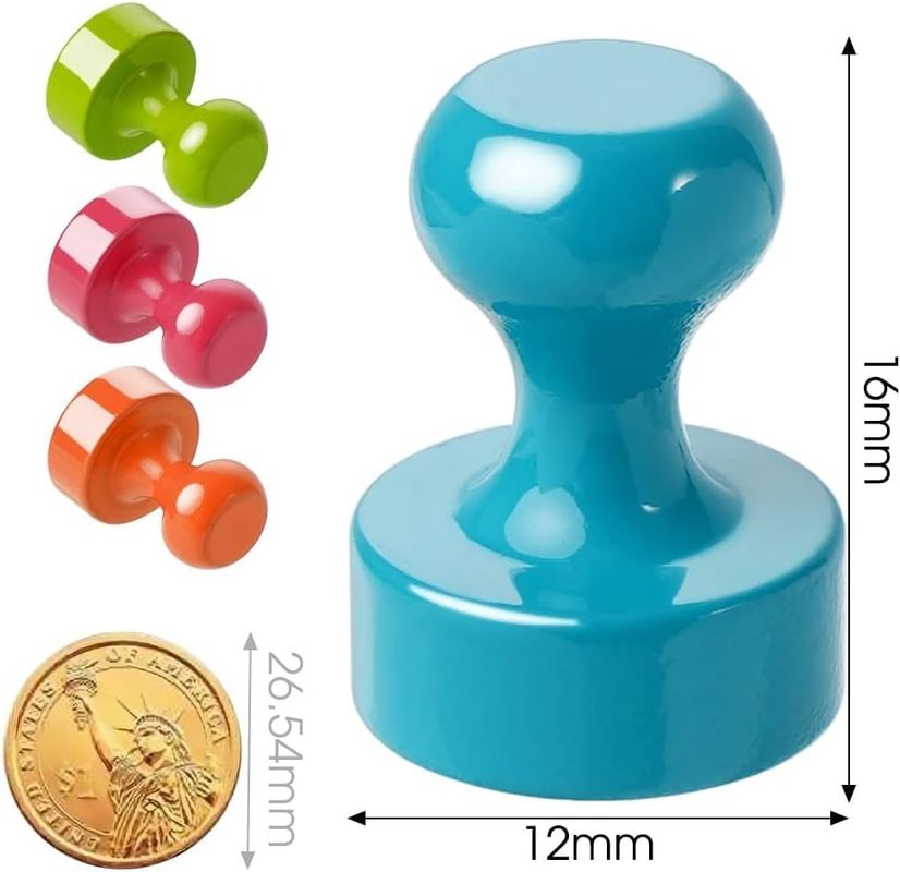 16pcs de pulgares magnéticos multicolores Magnetos de refrigerador de metal para la cocina de la clase Oficina