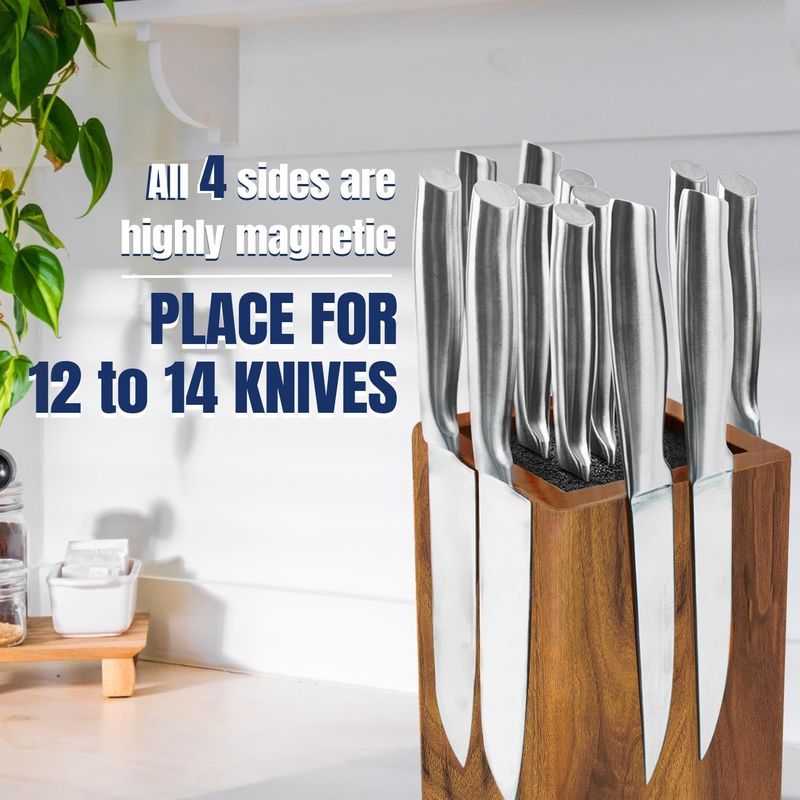 Almacenamiento de portacuchillos magnéticos de gran capacidad giratorio para el mostrador de la cocina