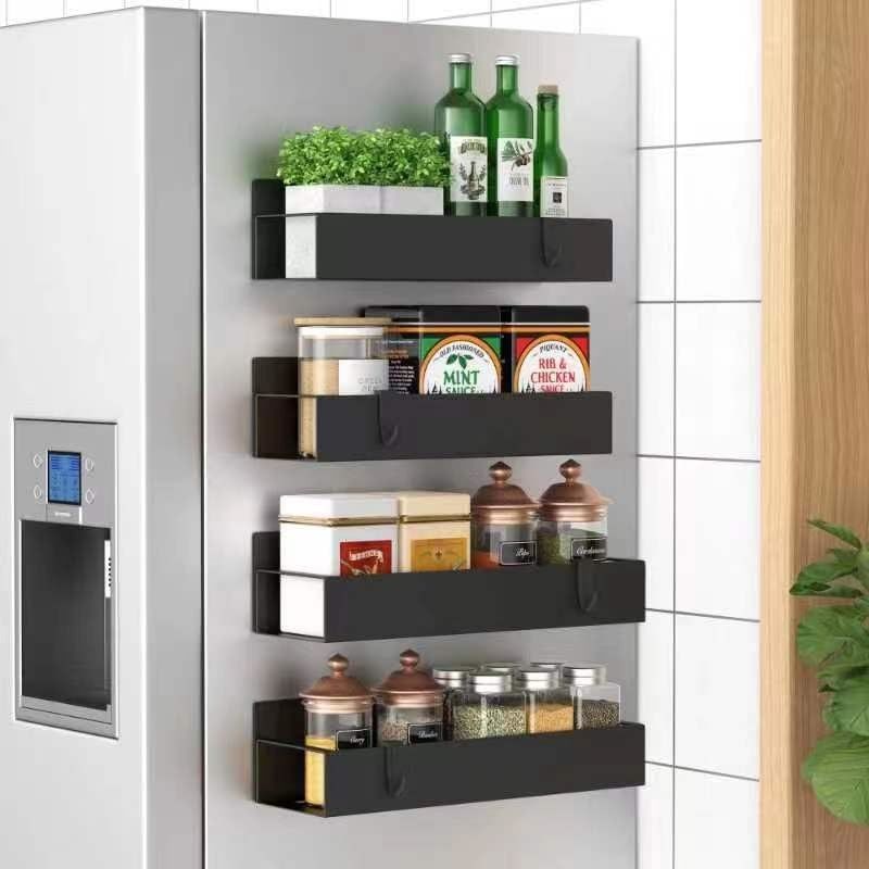 Estante de almacenamiento magnético resistente a la oxidación Estante magnético de especias para refrigerador y horno