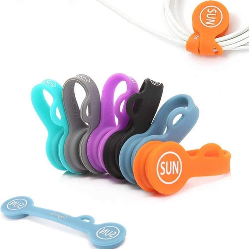 6PCS organizador de cordón magnético color soporte de cable de auriculares para la escuela de oficina en el hogar