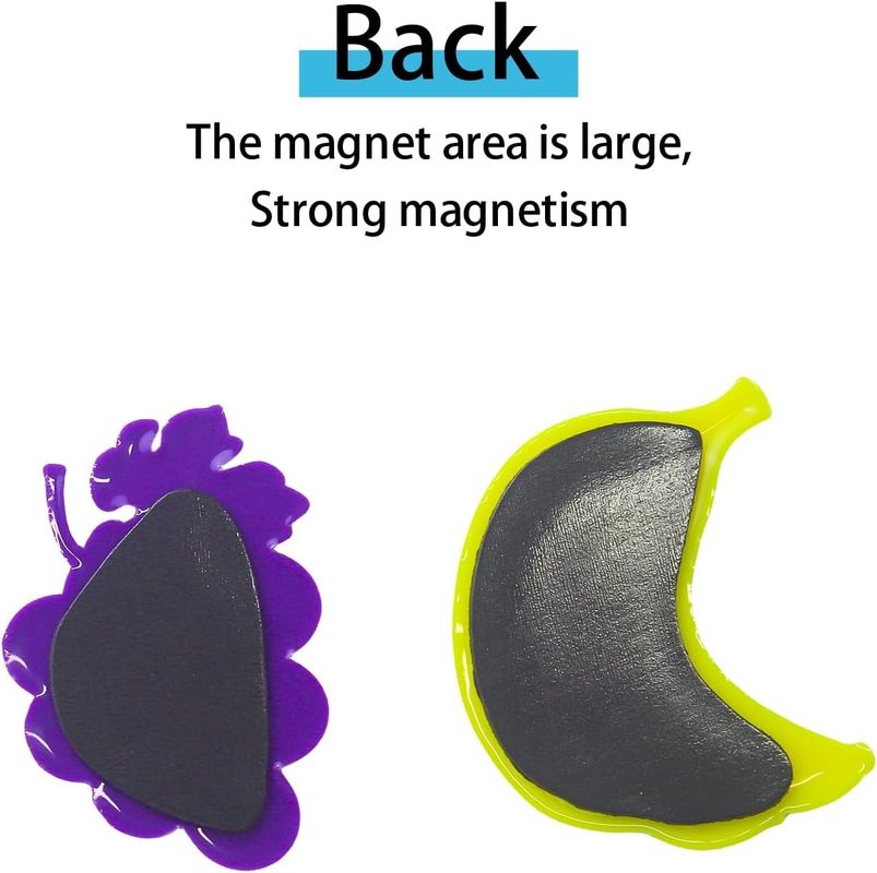Magnetos decorativos impermeables de PVC pegatinas magnéticas para refrigeradores con diseño de frutas lindas