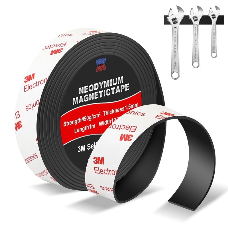 Banda magnética de neodimio flexible rodada con fuerte apoyo adhesivo 3M para el bricolaje de paredes