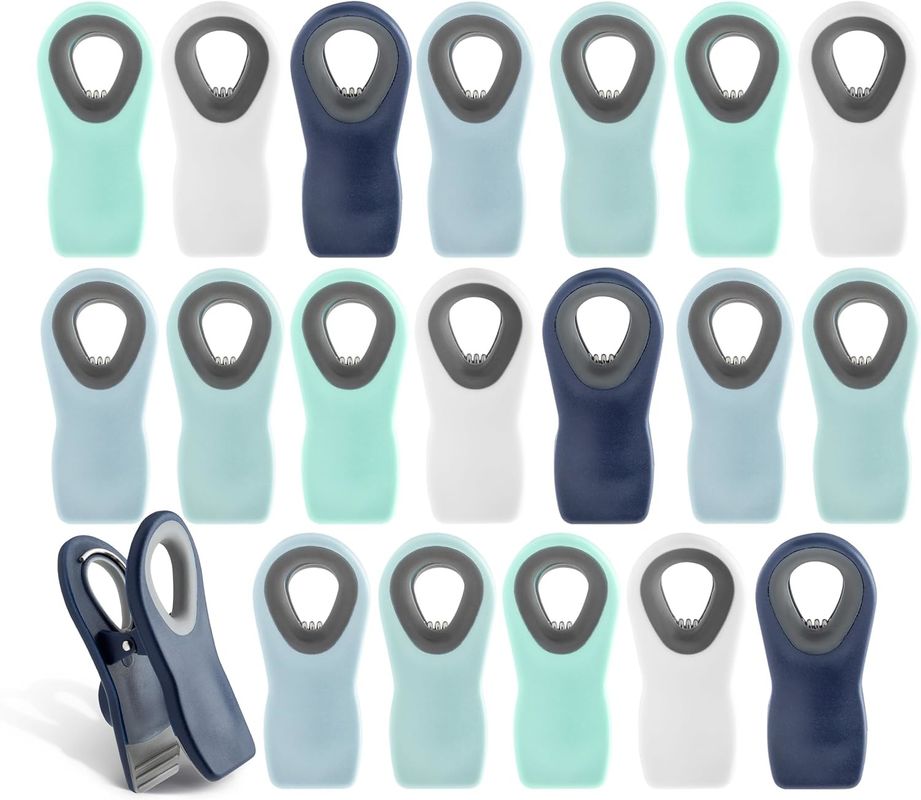 20pcs Clips magnéticos fuertes Clips de bolsas magnéticas para almacenamiento de alimentos con agarre de sellado hermético