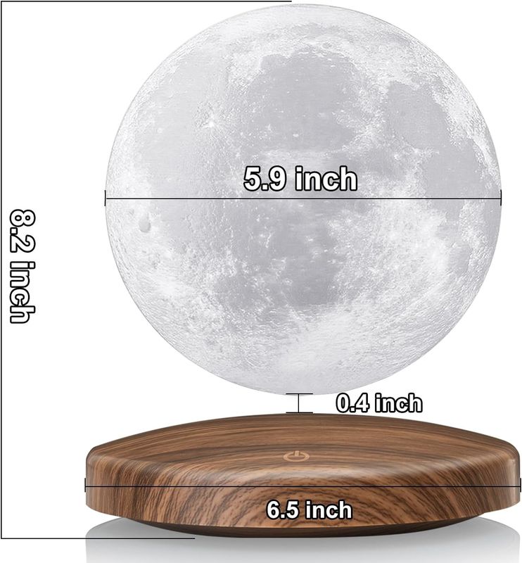Lámpara de levitación magnética de control remoto 3D Luz nocturna de luna flotante con 3 colores
