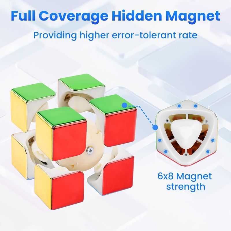 ABS plástico mini magnético Rubik's Cube espejo reflectante 2x2 velocidad cubo magnético