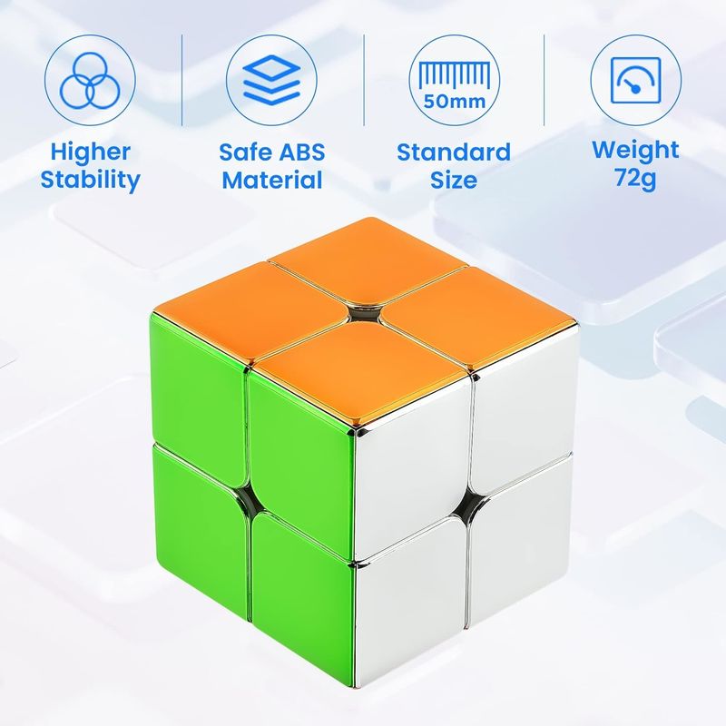 ABS plástico mini magnético Rubik's Cube espejo reflectante 2x2 velocidad cubo magnético