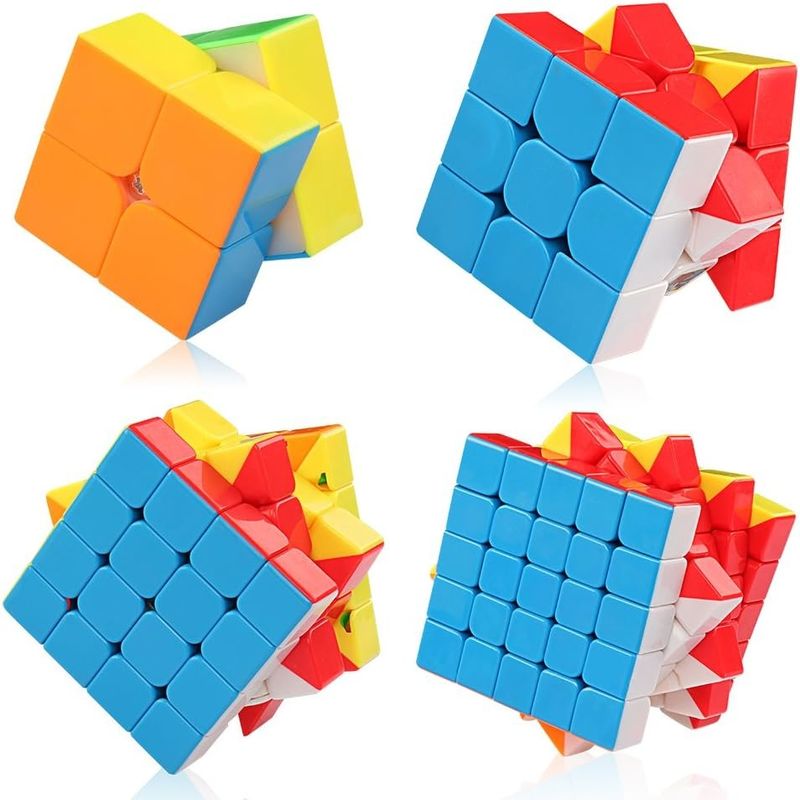 Conjunto de cubo de Rubik magnético multicolor con 2x2 3x3 4x4 5x5 Serie para la colección presente