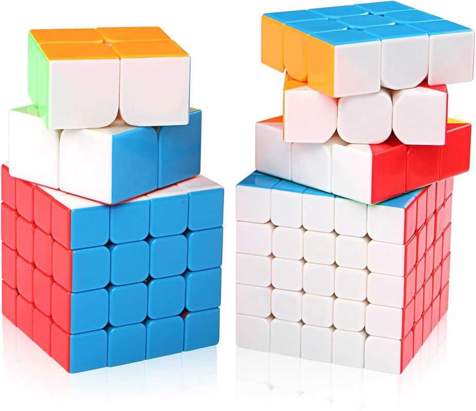 Conjunto de cubo de Rubik magnético multicolor con 2x2 3x3 4x4 5x5 Serie para la colección presente