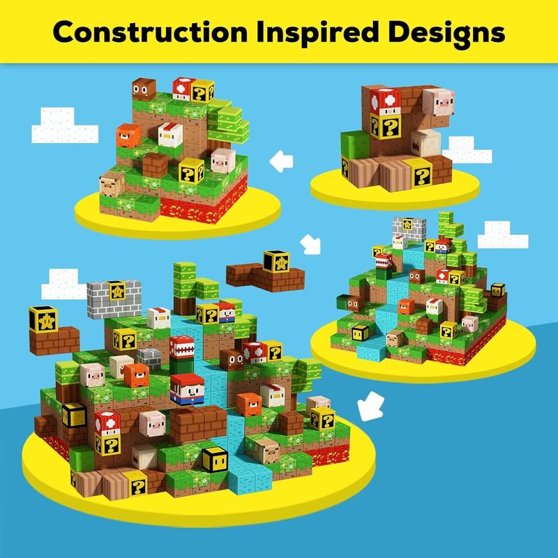 Bloques de construcción magnéticos multicolores Bloques magnéticos mágicos juego de construcción STEM