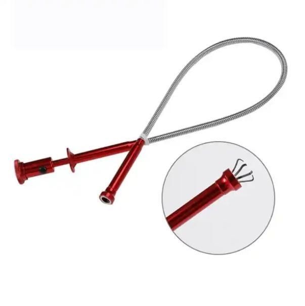 Acero inoxidable Flexible de 2 pies Magnético Recoger la garra Grabber herramienta W / LED Luz personalizada para múltiples usos