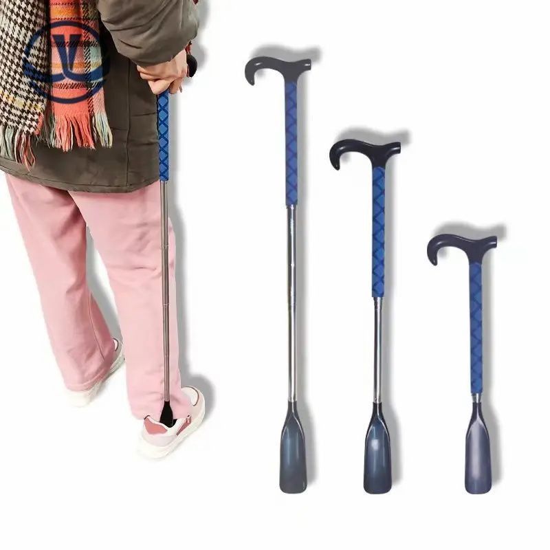 Cuerno de zapatos magnético extensible de mango largo Cuerno de zapatos plegable telescópico para personas mayores Hombres Mujeres y niños para botas y zapatos