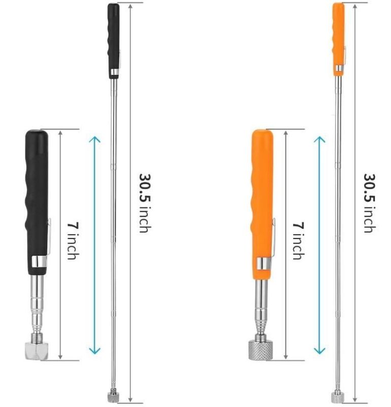 Herramienta de recogida magnética telescópica tipo pluma extensible