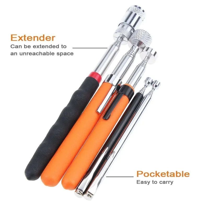 Telescópico portátil Magnético Flexible Recoger herramienta Ajustable extender bastón bastón Poderosa pluma magnética