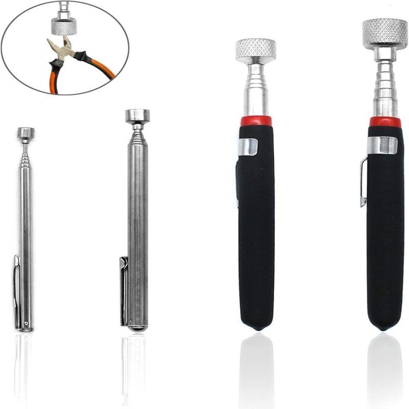 herramienta de recogida magnética tipo pluma extensible bastón de acero inoxidable