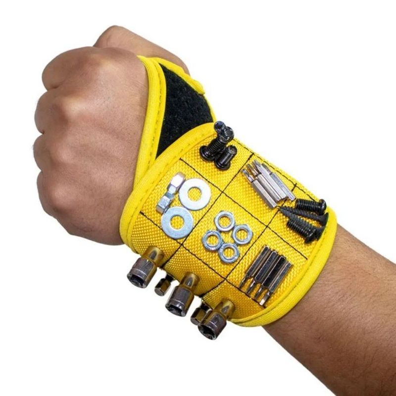 Pulsera magnética con bolsa de herramientas portátil con imán para almacenar herramientas
