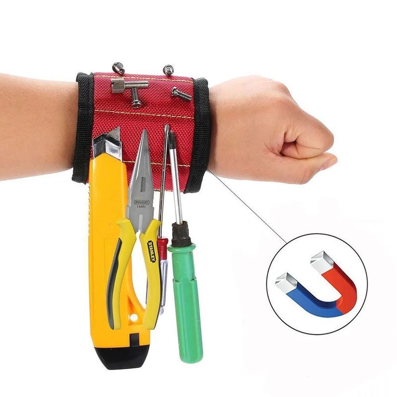Pulsera magnética con bolsa de herramientas portátil con imán para almacenar herramientas