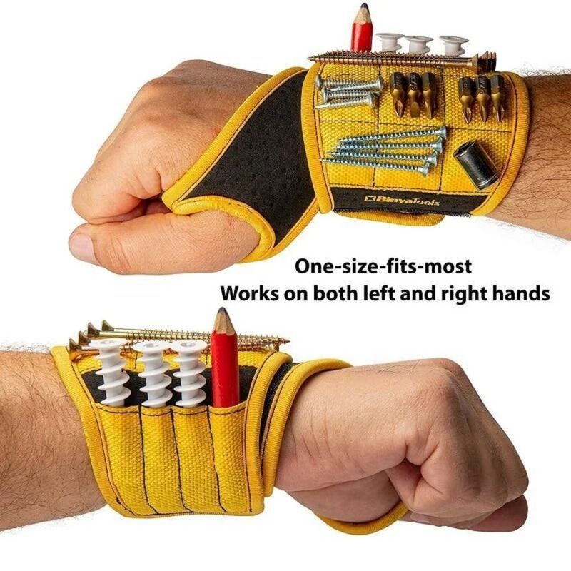 Pulsera magnética con bolsa de herramientas portátil con imán para almacenar herramientas