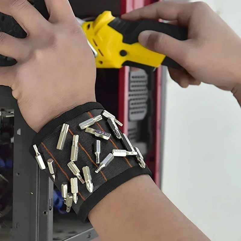 Pulsera magnética con bolsa de herramientas portátil con imán para almacenar herramientas