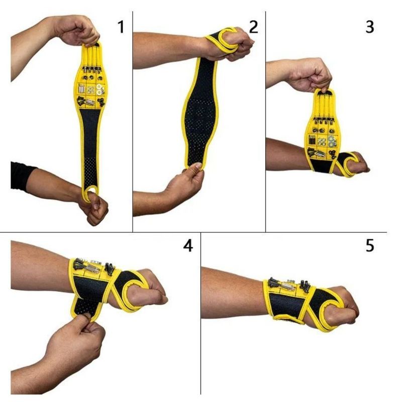 Puñaladas magnéticas para agarrar tornillos, clavos, brocas, cinturones de soporte de herramientas de muñeca con imanes fuertes