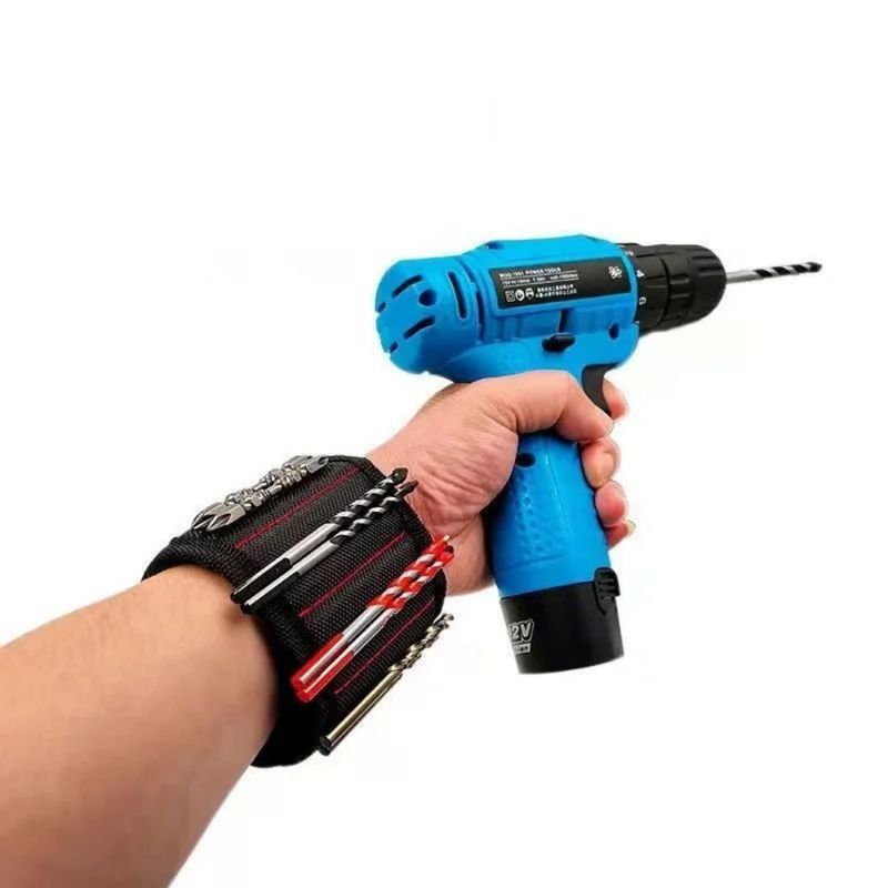 Pulsera magnética con correa para el pulgar Magnetos fuertes para sujetar uñas Perforación de frutos secos Almacenamiento