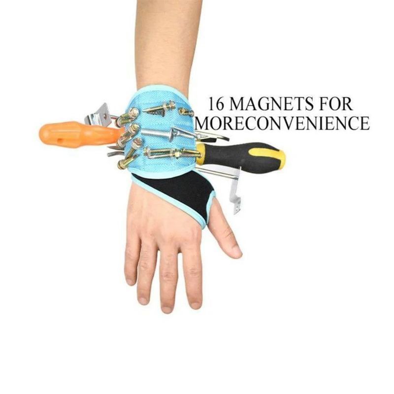 Protección del trabajo Pulsera magnética para sujetar tornillos, brocas, clavos, cinturones de soporte de herramientas para muñecas