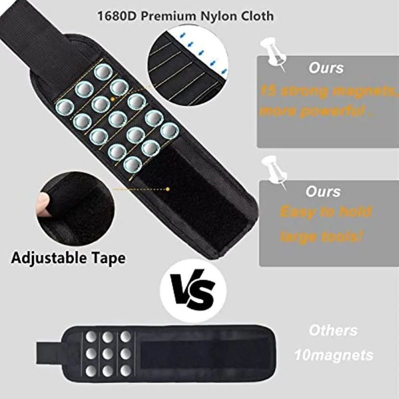 Bolso de herramientas multifuncional de tela de nylon de pulsera magnética portaherramientas Bolso de herramientas de electricista Almacenamiento