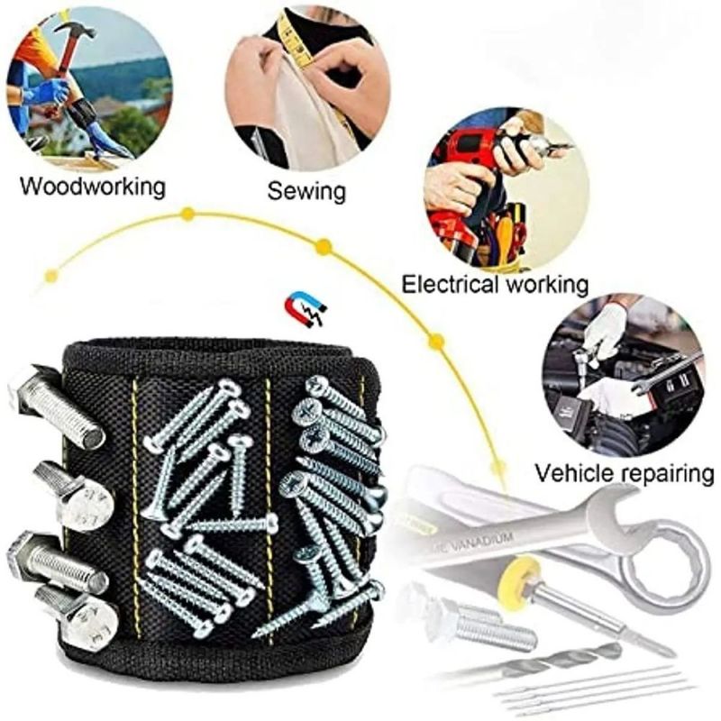 Bolso de herramientas multifuncional de tela de nylon de pulsera magnética portaherramientas Bolso de herramientas de electricista Almacenamiento