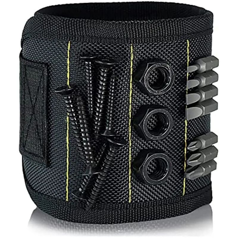 Cinturón de muñeca ajustable de electricista Muñeca magnética fuerte Bolsa de herramientas portátil con tornillos personalizados Tamaño del paquete 5.00cm * 4.00cm * 3.00cm