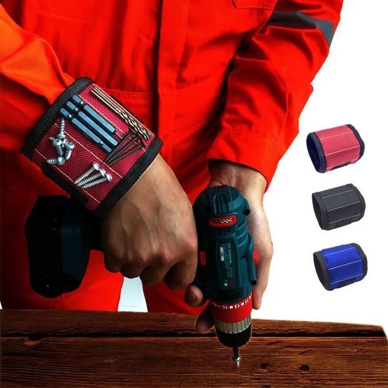 Cinturón de muñeca ajustable de electricista Muñeca magnética fuerte Bolsa de herramientas portátil con tornillos personalizados Tamaño del paquete 5.00cm * 4.00cm * 3.00cm