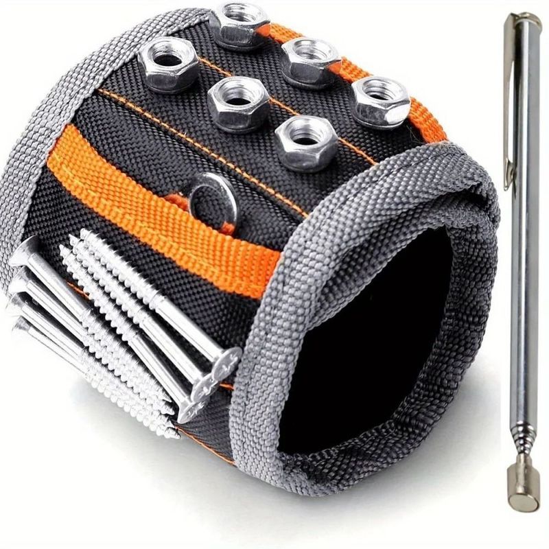 Muñeca magnética fuerte Bolso de herramientas portátil Electricista cinturón de muñeca ajustable tornillos Uñas de metal pequeñas pernos