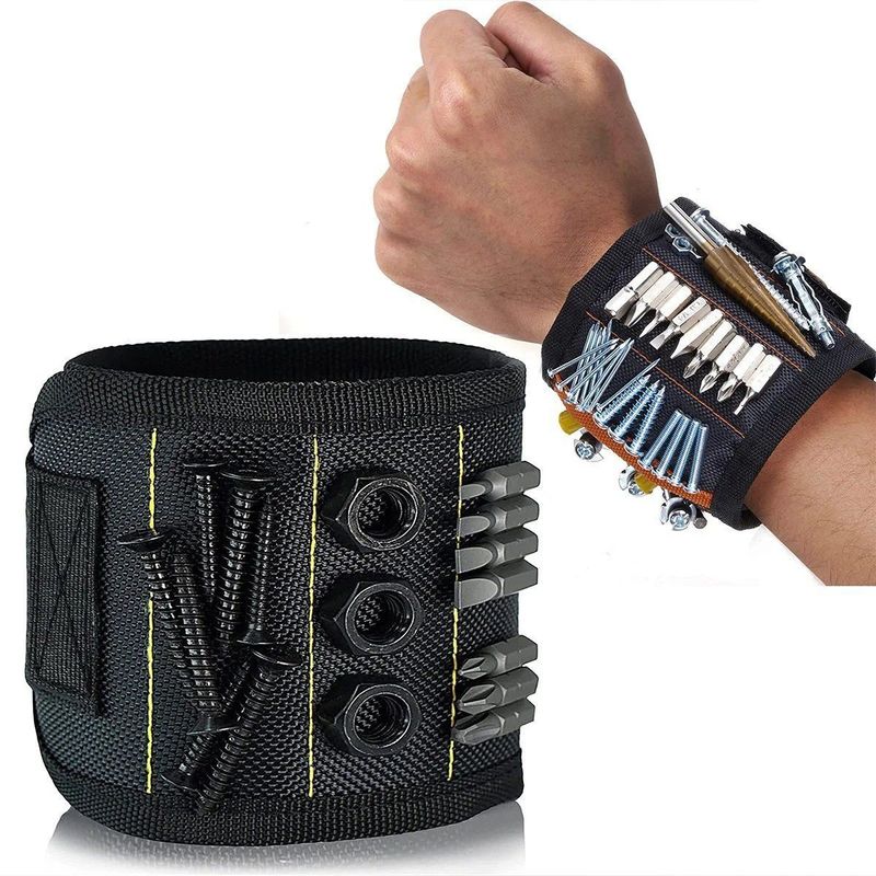 Magnetos fuertes Muñeca para sujetar tornillos clavos de perforación trozos de muñeca portador de herramientas cinturones