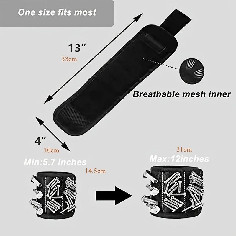 Magnetos fuertes Muñeca para sujetar tornillos clavos de perforación trozos de muñeca portador de herramientas cinturones