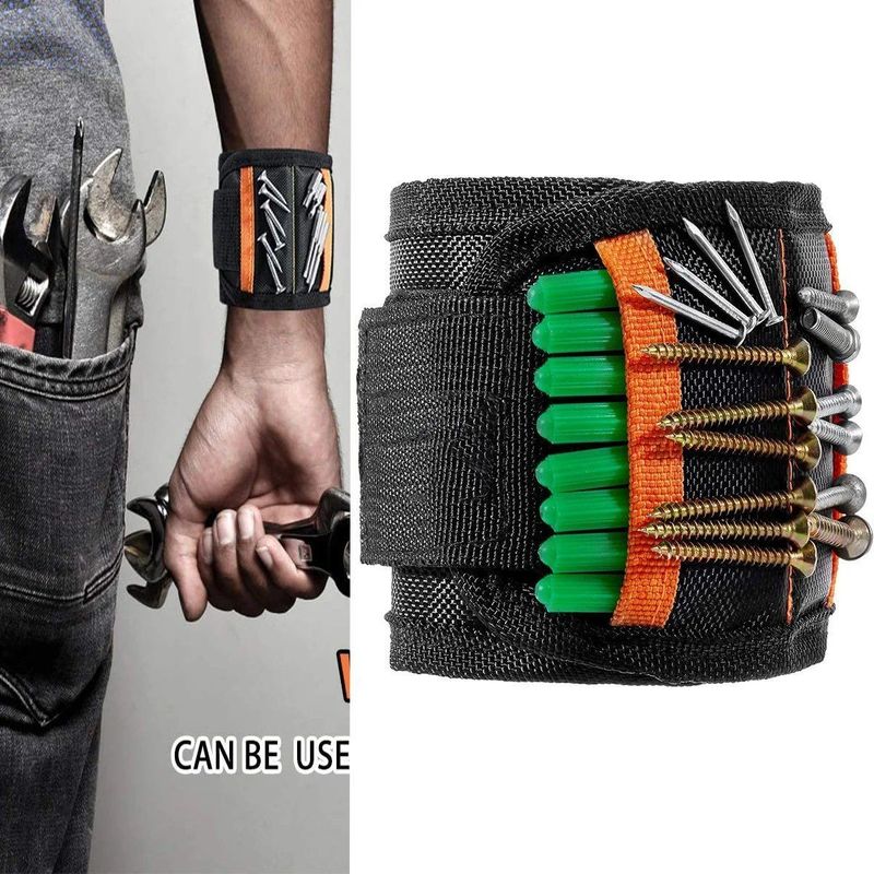 Pulsera magnética, para papá, con imanes fuertes para sujetar tornillos, clavos, brocas, herramientas