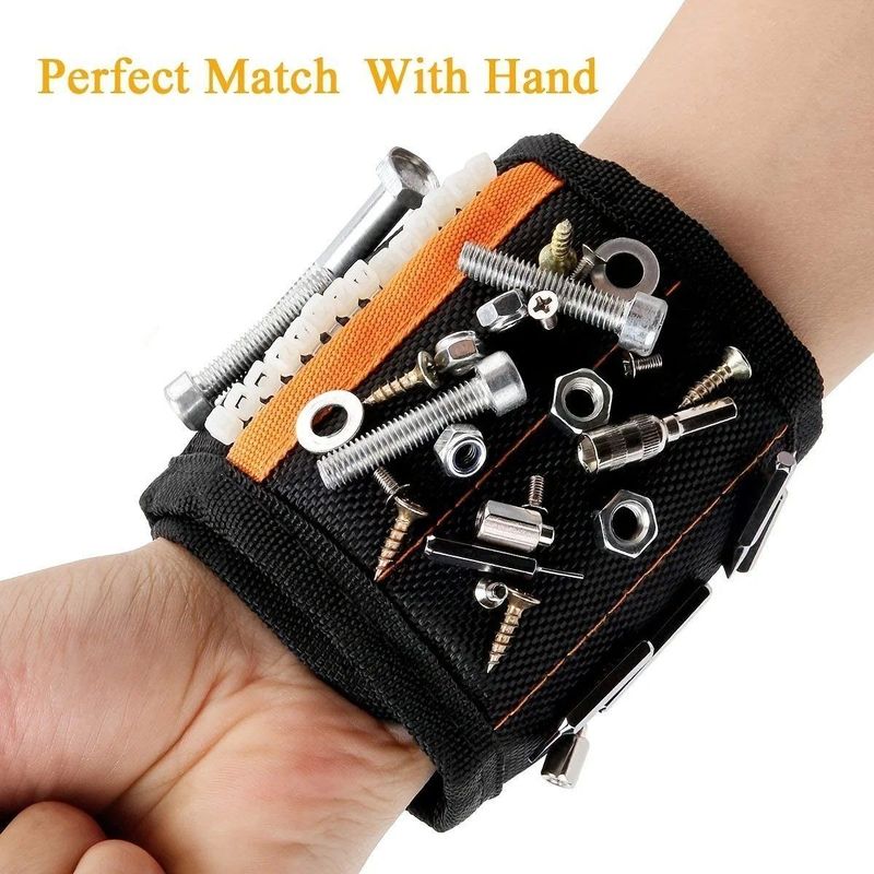 Pulsera magnética, para papá, con imanes fuertes para sujetar tornillos, clavos, brocas, herramientas
