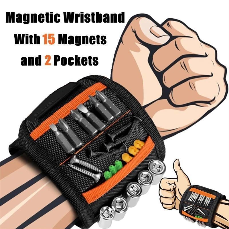 Pulsera magnética Cinturones de herramientas Magnetos fuertes para sujetar tornillos Uñas Perforaciones DIY