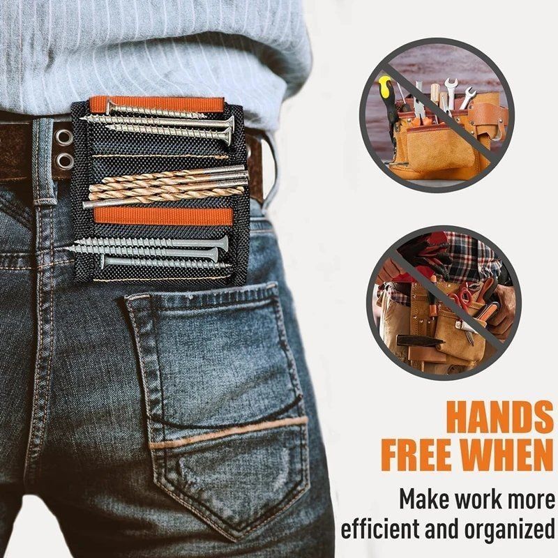 Pulsera magnética Cinturones de herramientas Magnetos fuertes para sujetar tornillos Uñas Perforaciones DIY