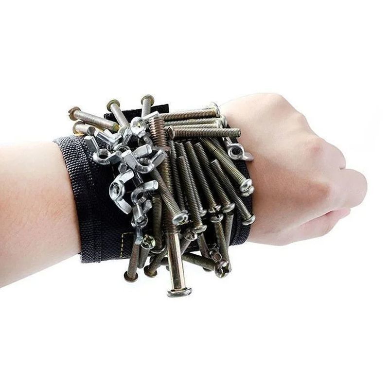 Pulsera magnética ecológica con imanes fuertes y herramienta de recogida telescópica para sujetar tornillos en proyectos de madera