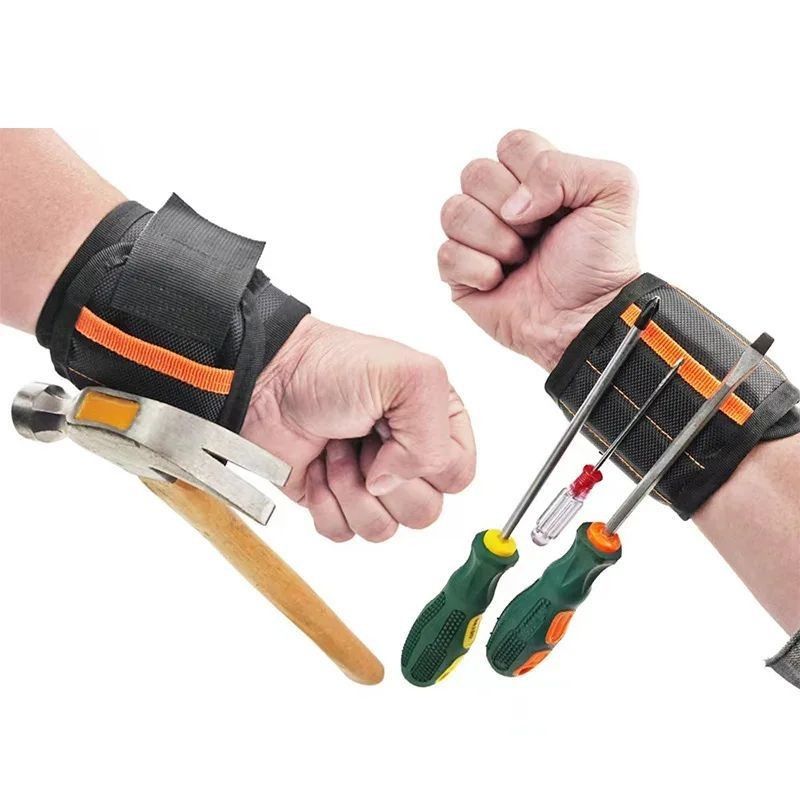 Camuflaje banda de soporte magnético para muñeca imanes fuertes para sujetar tornillos brazalete de uñas soporte de cinturón