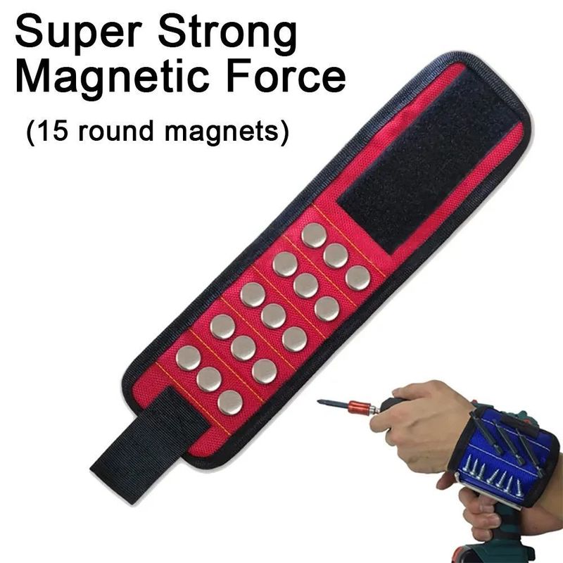 Kit de herramientas de pulsera magnética portátil Pulsera de herramientas de pulsera magnética fuerte con herramienta de recogida telescópica Herramientas de carpintería Accesorios de reparación