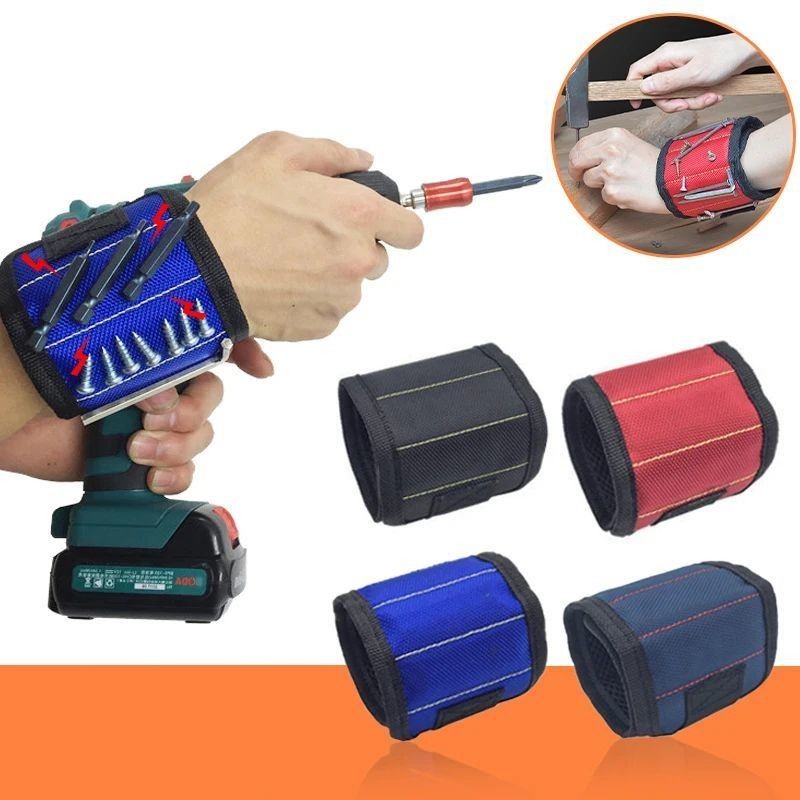 Kit de herramientas de pulsera magnética portátil Pulsera de herramientas de pulsera magnética fuerte con herramienta de recogida telescópica Herramientas de carpintería Accesorios de reparación