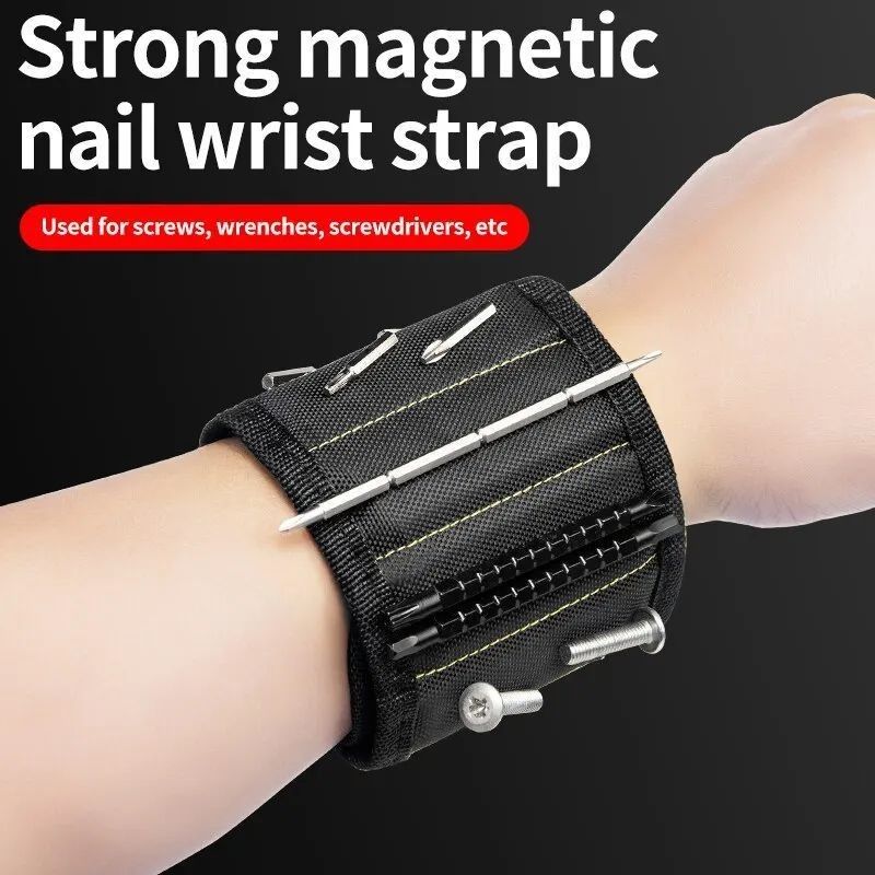 Bolsa de almacenamiento de tornillo de pulsera magnética multifuncional Portátil Electricista Guardia de muñeca herramienta de tela de Oxford