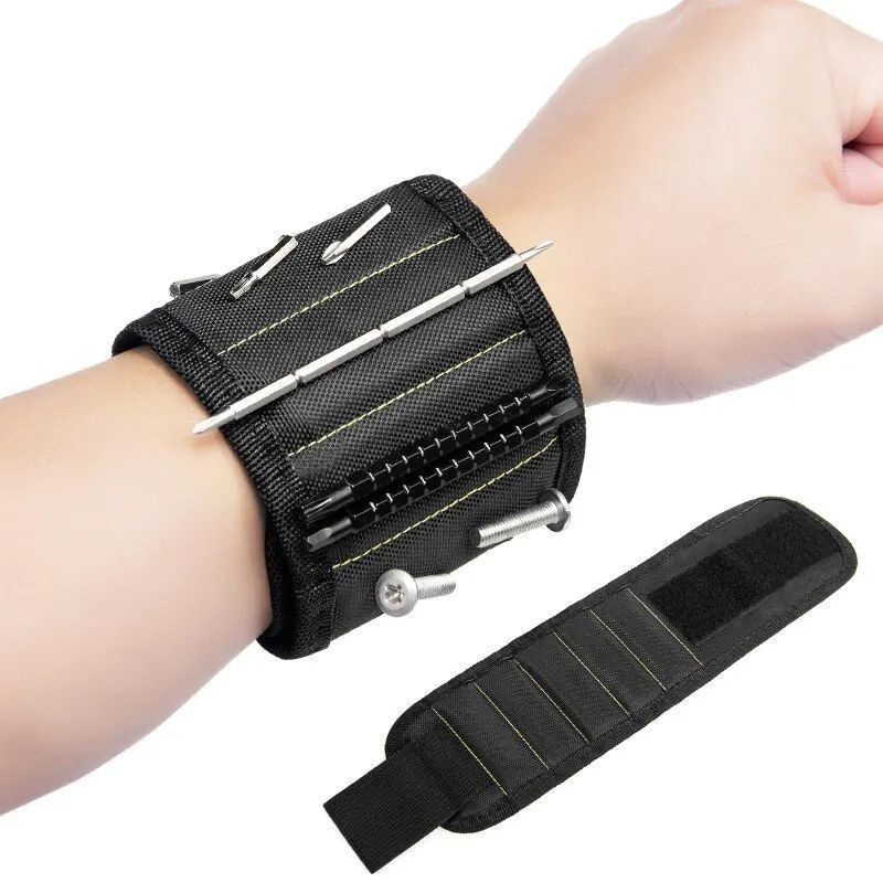 Bolsa de almacenamiento de tornillo de pulsera magnética multifuncional Portátil Electricista Guardia de muñeca herramienta de tela de Oxford